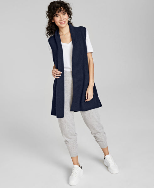 Charter Club 100 Cashmere Sleeveless Open Front Sweater